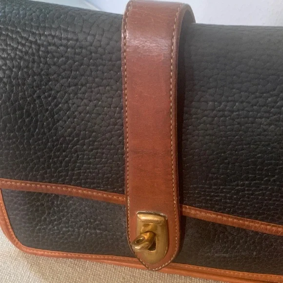 Vintage Dooney & Bourke Black and Brown Leather Crossbody Bag - Picture 10 of 16